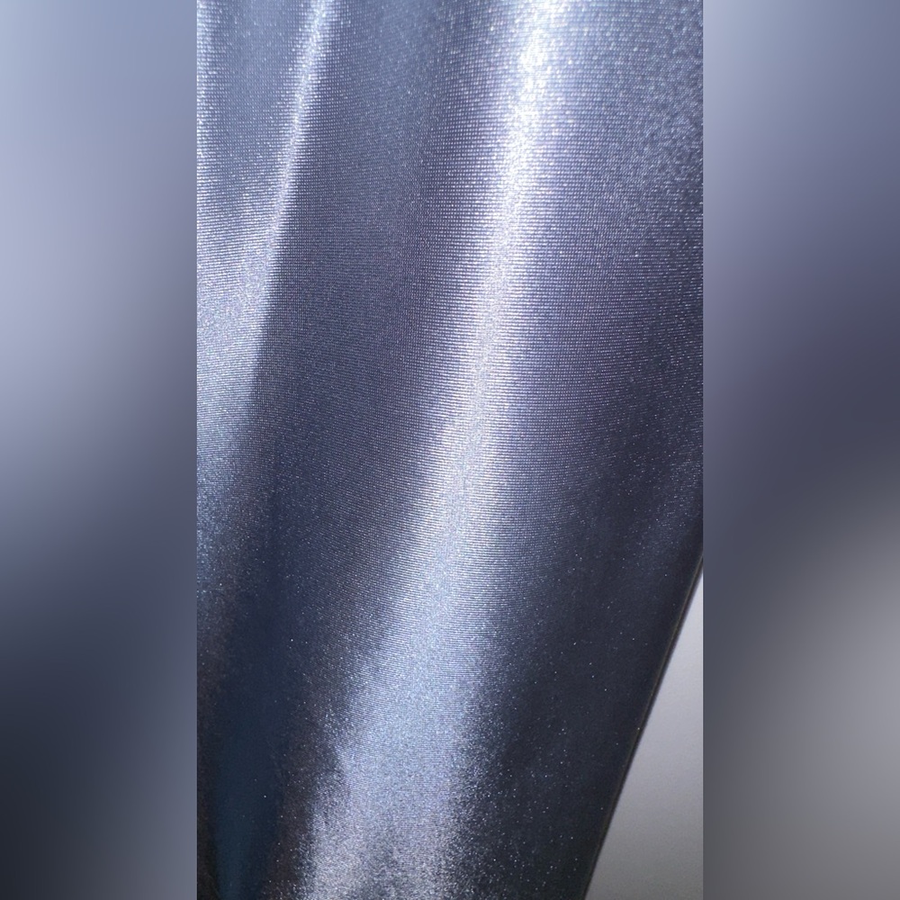 David’s Bridal Galina Signature Dusty Blue Sculpting Satin Tank Dress Size 8 - Picture 14 of 16